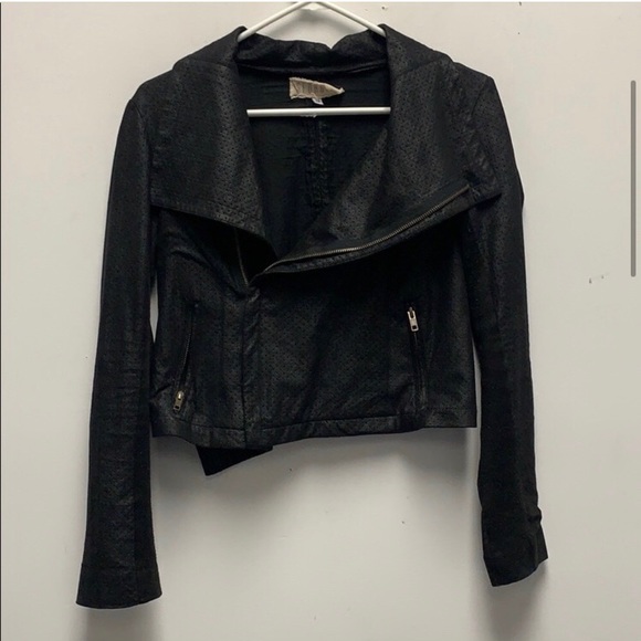 Georgie X Intermix Perforated Vegan Leather Moto Jacket - SMALL - Picture 4 of 6